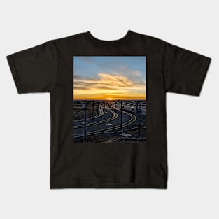 Train Tracks at Sunrise Kids T-Shirt